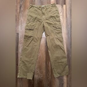 Zara Army Green Cargo Flare Pants Size 8